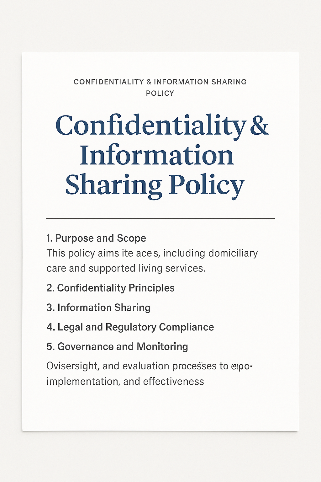 Confidentiality and Information Sharing Policy | CQC-Compliant Template
