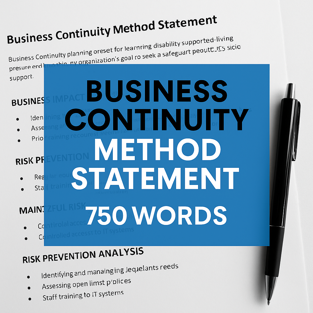Business Continuity (750 Words) | Domiciliary Care | Method Statement | Tender Ready