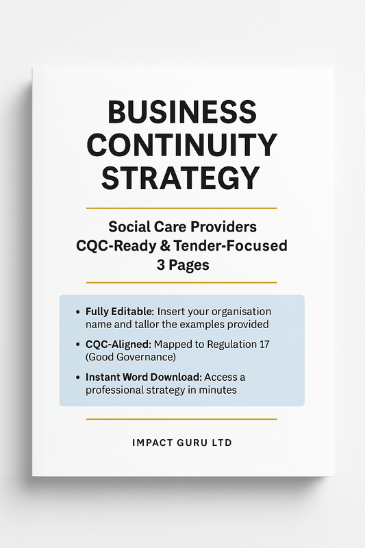 Business Continuity Strategy (3 Pages) | CQC-Ready & Tender-Focused - Impact Guru