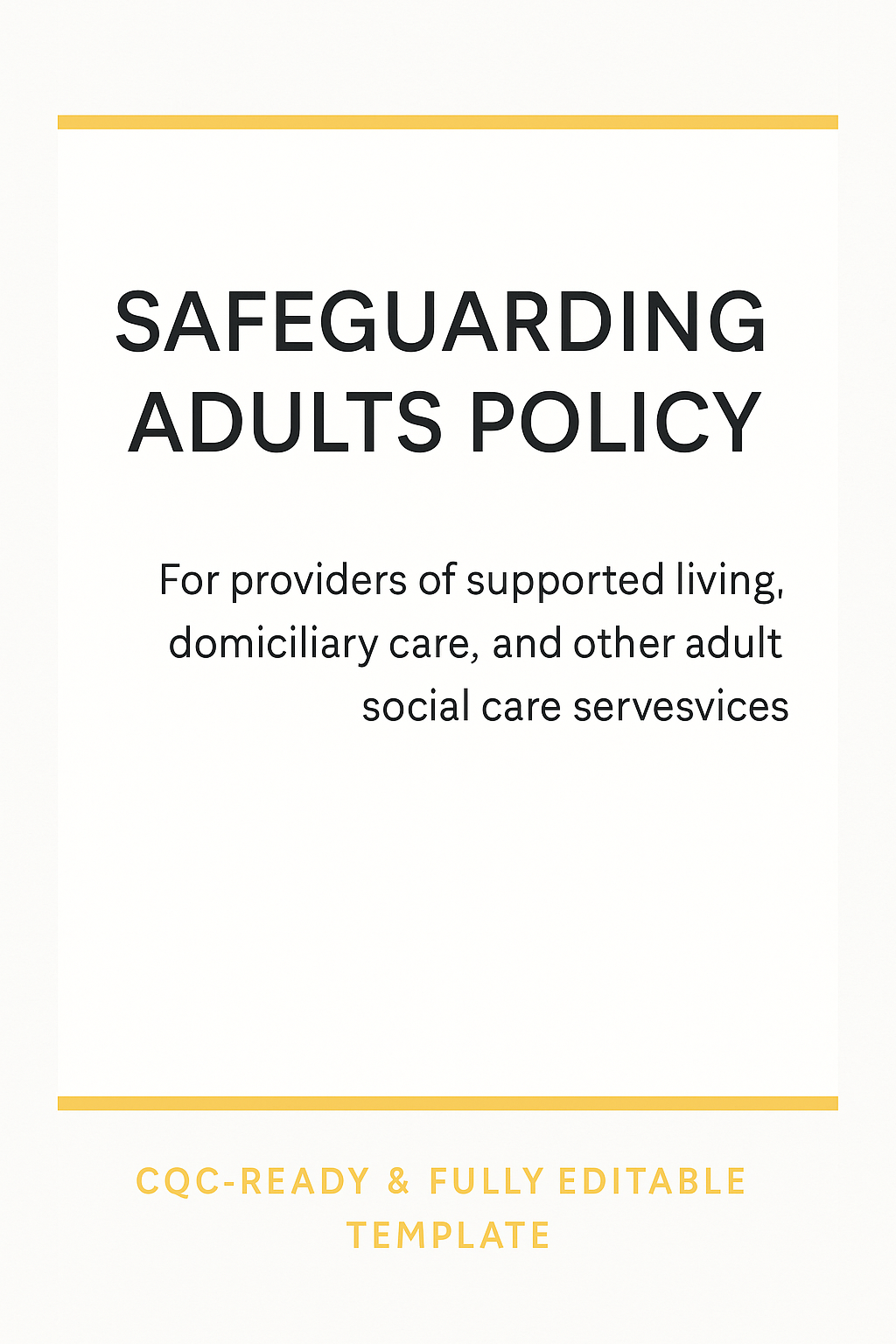 Safeguarding Adults Policy | CQC-Ready & Fully Editable Template - Impact Guru