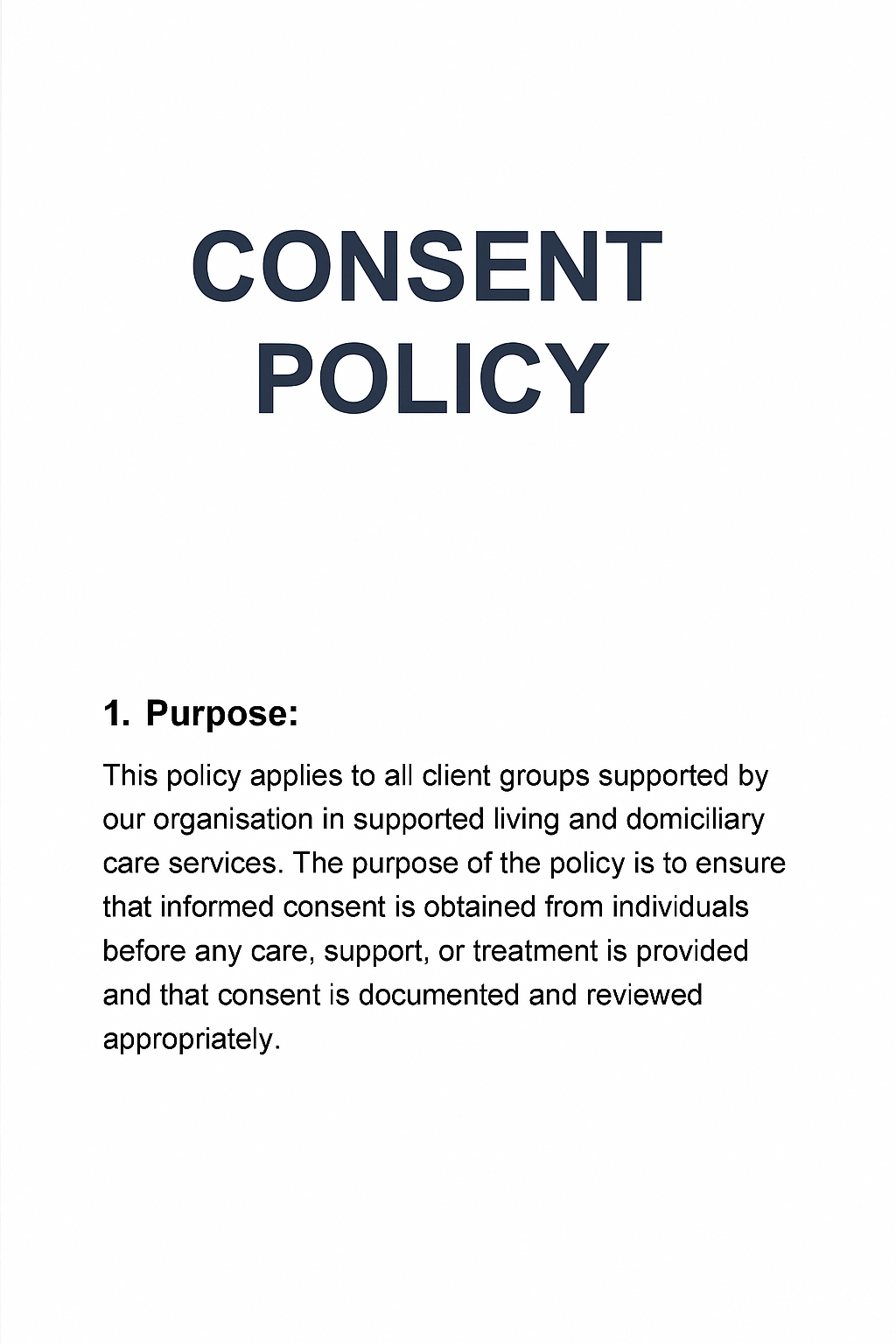 Consent Policy | CQC-Ready & Editable Template - Impact Guru