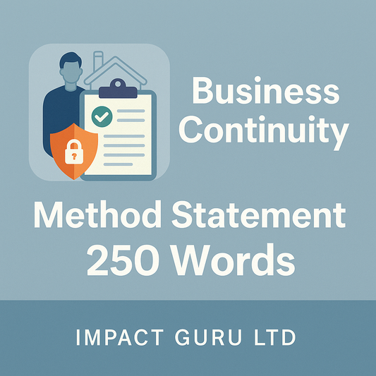 Business Continuity (250 Words) | Learning Disability | Method Statement | Tender Ready - Impact Guru