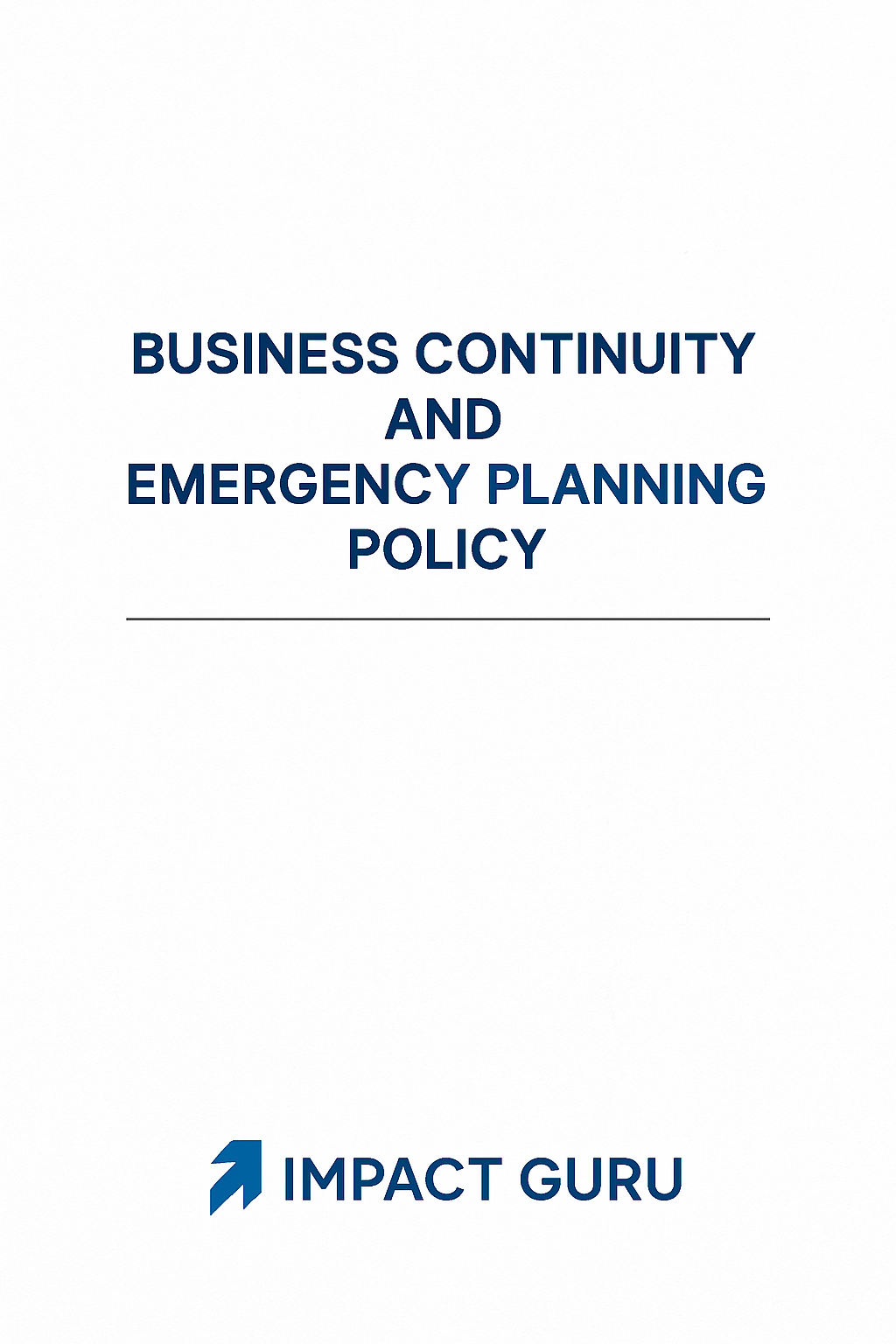 Business Continuity and Emergency Planning Policy  (CQC-ready | Editable | Regulation 12 & 17 Aligned) - Impact Guru
