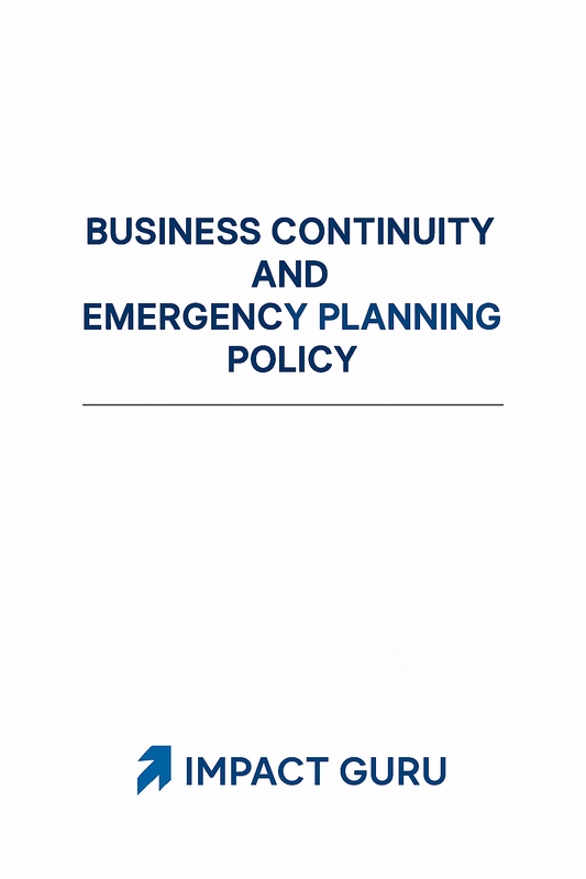 Business Continuity and Emergency Planning Policy  (CQC-ready | Editable | Regulation 12 & 17 Aligned) - Impact Guru